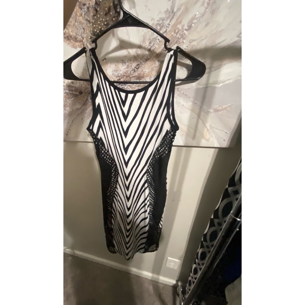 Black and white mini dress